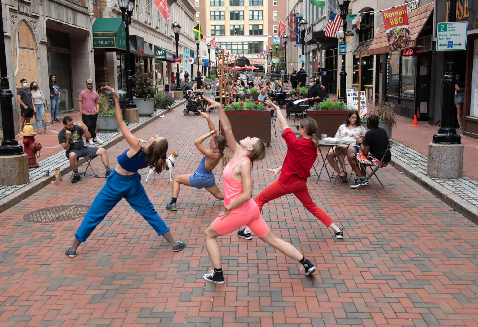 Women Dancing on Pratt St at Pratturday